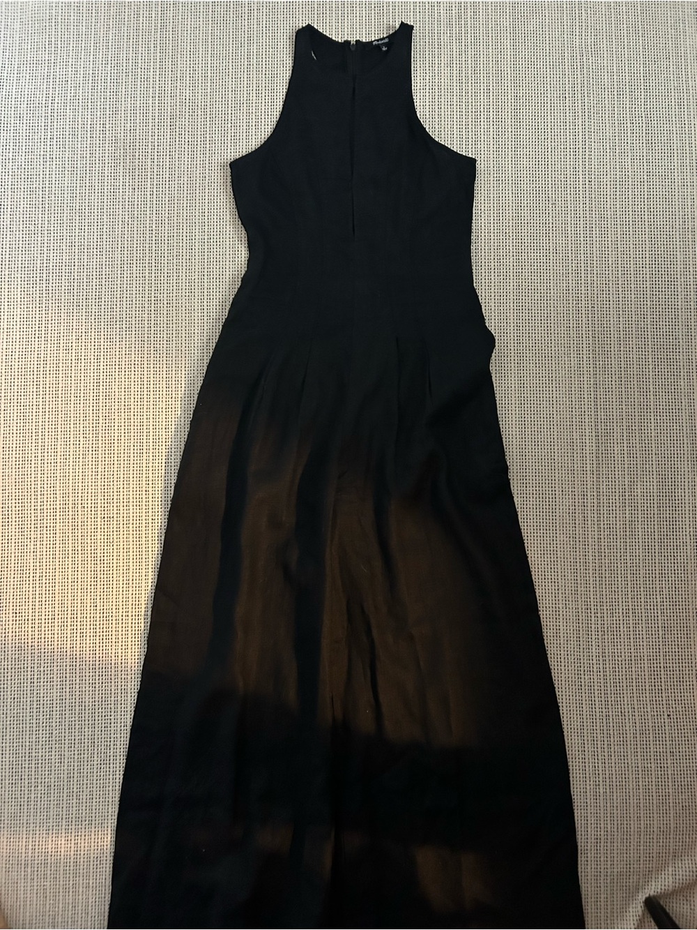 Madewell Black Sleeveless Maxi Jumpsuit - linen.